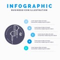 Headphone, ear, phone, bluetooth, music Infographics Template for Website and Presentation. GLyph Gray icon with Blue infographic