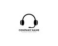 Headphone earphone icon logo vector design