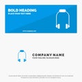 Headphone, Earphone, Phone, Music SOlid Icon Website Banner and Business Logo Template