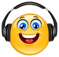 Headphone emoticon Royalty Free Stock Photo