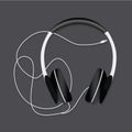 Headphone entertainment audio vector illustration