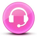 Headphone eyeball glossy elegant pink round button abstract