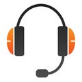 Headphone flat icon. Headset color icons in trendy flat style. Support gradient style design, designed for web and app