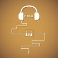 Headphone folk Royalty Free Stock Photo