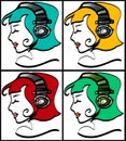 Headphone Girls Royalty Free Stock Photo