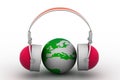 Headphone and globe Royalty Free Stock Photo