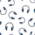 Headphone headset icon seamless pattern background. Headphones vector illustration. Audio gadget symbol pattern Royalty Free Stock Photo