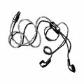 Headphone or headset illustration with black and white color