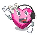 With headphone heart box in the cartoon sleep