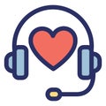 Headphone, heart Isolated Vector icon which can easily modify or edit Royalty Free Stock Photo