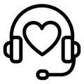 Headphone, heart Isolated Vector icon which can easily modify or edit Royalty Free Stock Photo