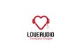 Headphone Heart Love Audio Logo Design Illustration Royalty Free Stock Photo