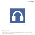Headphone icon - Blue photo Frame Royalty Free Stock Photo