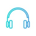 Headphone icon in gradient style about multimedia for any projects Royalty Free Stock Photo