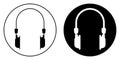 Headphone icon sheet, simple trendy flat style line and solid Isolated vector illustration on white background. For apps, logo, Royalty Free Stock Photo