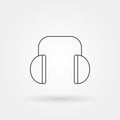 Headphone icon single isolated with modern line or outline style