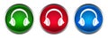 Headphone icon supreme round button set design illustration