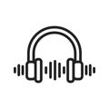 Headphone icon vector image. Royalty Free Stock Photo