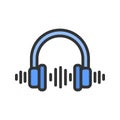 Headphone icon vector image. Royalty Free Stock Photo