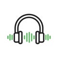Headphone icon vector image. Royalty Free Stock Photo