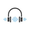 Headphone icon vector image. Royalty Free Stock Photo