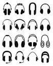 Headphone icons set