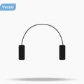 Headphone Isolated Flat Web Mobile Icon Vector Sign Symbol Button Element Silhouette eps10