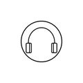 Headphone line icon, mobile sign and support