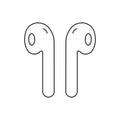 Headphone line icon. Wireless symbol linear vector illustration