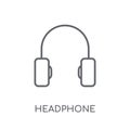 Headphone linear icon. Modern outline Headphone logo concept on