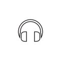 Headphone linear icon - vector thin line music symbol or logo