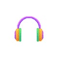 Headphone Logo Icon in Pixel Art