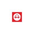 Headphone logo vector icon Royalty Free Stock Photo