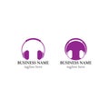 Headphone logo vector icon Royalty Free Stock Photo