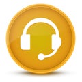 Headphone luxurious glossy yellow round button abstract Royalty Free Stock Photo