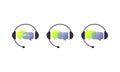 Headphone with microphone and chat sign. Operator, dispatcher,agent, assistant. Concept of consultation, e-commerce, chat support