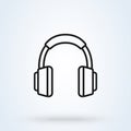 Headphone Simple vector. line art modern icon design illustration Royalty Free Stock Photo