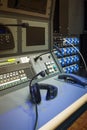 Headphone in Sound Engineer Mixing Control Room Music Studio Royalty Free Stock Photo