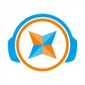 Headphone star music icon logo