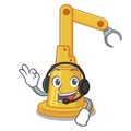 With headphone toy assembly automation machine on cartoon Royalty Free Stock Photo