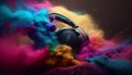 Headphone and vivid color powder.