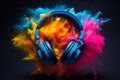 Headphone and vivid color powder