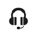 Headphones with mic vector icon Royalty Free Stock Photo