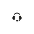 Headphones with microphone vector icon Royalty Free Stock Photo