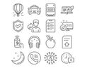 Headphones, Air balloon and Taxi icons. Time, Ssd and Checklist signs. Vector