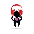 Headphones with baby vector