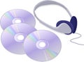Headphones and CDs Royalty Free Stock Photo