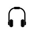 Headphones device melody sound music silhouette style icon