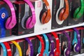 Headphones on display in a store Royalty Free Stock Photo