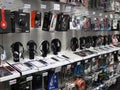 Headphones on display in a store. Royalty Free Stock Photo